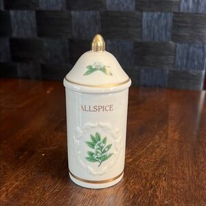 1992 Lenox Spice Garden Porcelain Spice Jar in Allspice